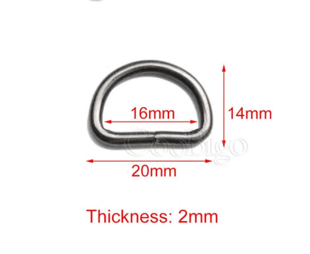 D-ring i metall 10/16/20/25/38/50 mm (CB-40)
