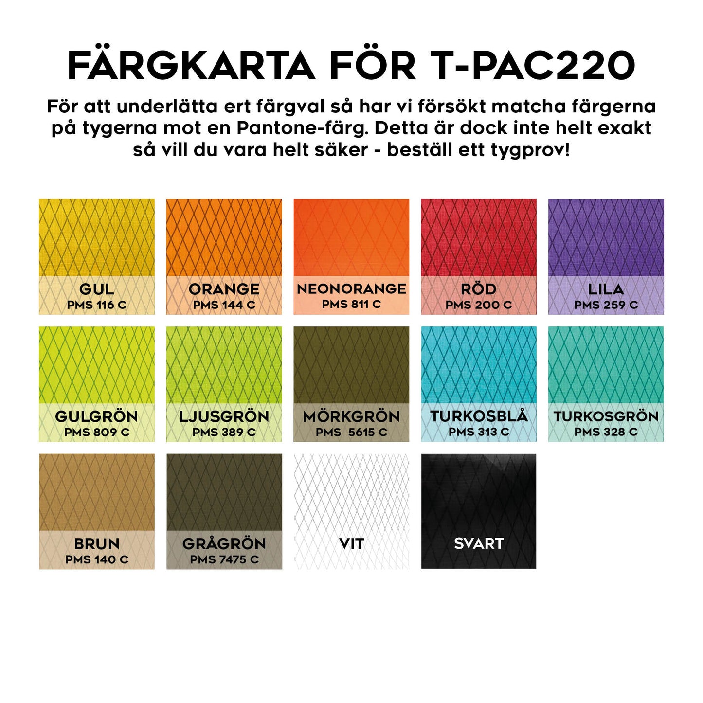 Mycket tåligt och starkt lätt vattentätt X-Pactyg (T-PAC220)
